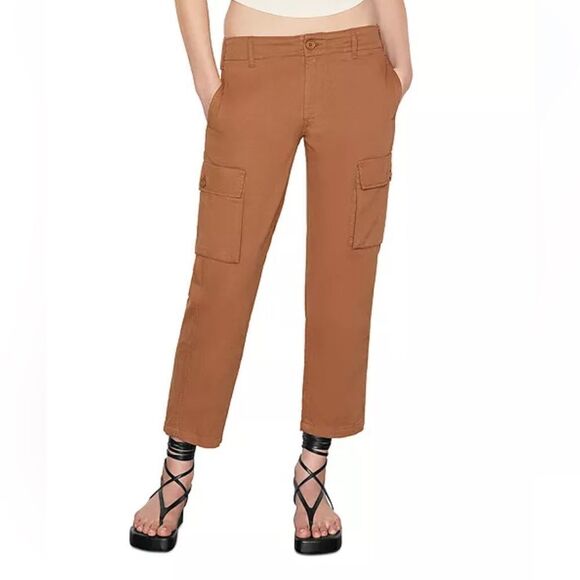 Frame Denim Pants - Frame Washed Flax Brown Cropped Cargo Pants Size 25